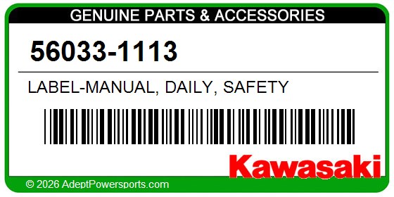 Kawasaki 56033-1113 Label-Manual, Daily, Safety