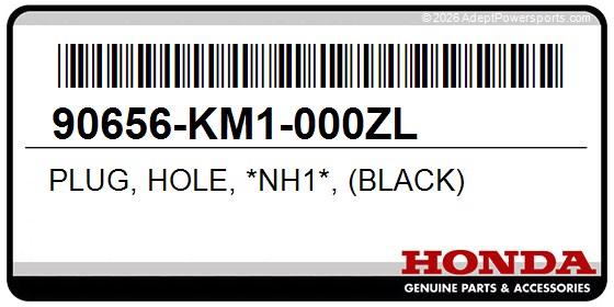 Honda 90656-KM1-000ZL Plug, Hole, *Nh1*, (Black)