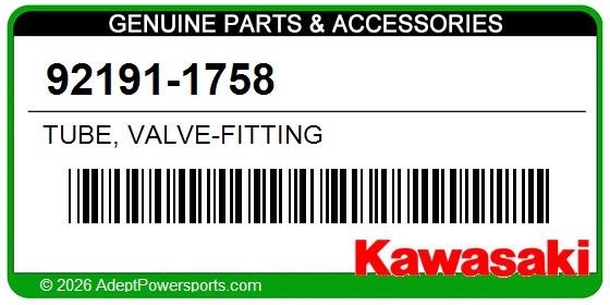 Kawasaki 92191-1758 Tube, Valve-Fitting