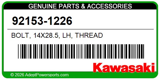 Kawasaki 92153-1226 Bolt, 14X28.5, Lh, Thread