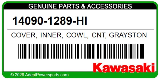 Kawasaki 14090-1289-HI Cover, Inner, Cowl, Cnt, Graystone