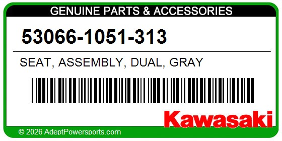 Kawasaki 53066-1051-313 Seat, Assembly, Dual, Gray