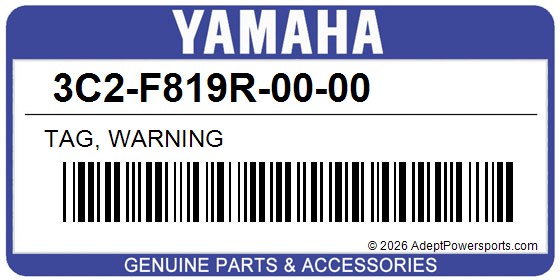 Yamaha 3C2-F819R-00-00 Tag, Warning