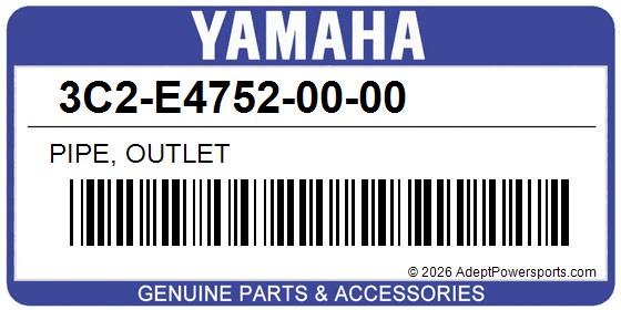 Yamaha 3C2-E4752-00-00 Pipe, Outlet