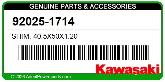 Kawasaki 92025-1714 Shim, 40.5X50x1.20