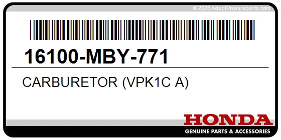 Honda 16100-MBY-771 Carburetor (Vpk1c A)