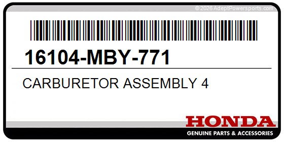 Honda 16104-MBY-771 Carburetor Assembly 4