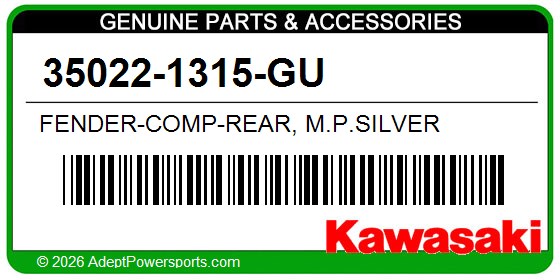 Kawasaki 35022-1315-GU Fender-Comp-Rear, M.P.Silver