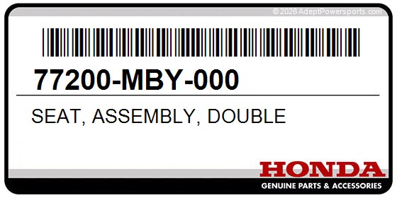 Honda 77200-MBY-000 Seat, Assembly, Double