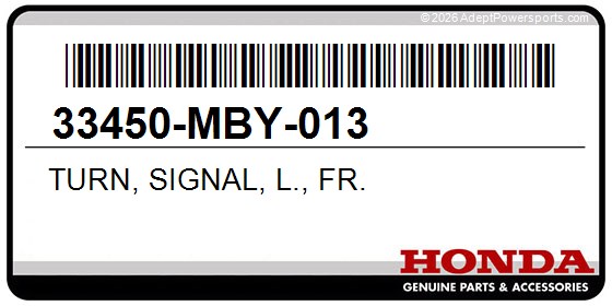 Honda 33450-MBY-013 Turn, Signal, L., Fr.