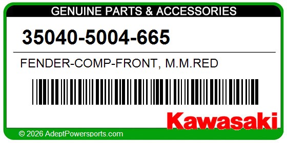 Kawasaki 35040-5004-665 Fender-Comp-Front, M.M.Red