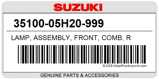 Suzuki 35100-05H20-999 Lamp, Assembly, Front, Comb, R