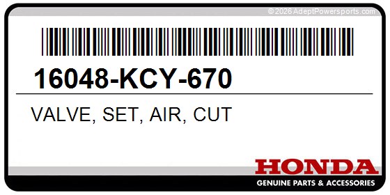 Honda 16048-KCY-670 Valve, Set, Air, Cut