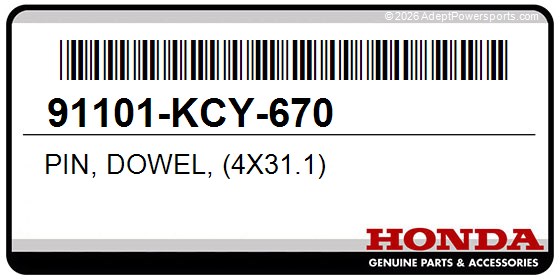 Honda 91101-KCY-670 Pin, Dowel, (4X31.1)
