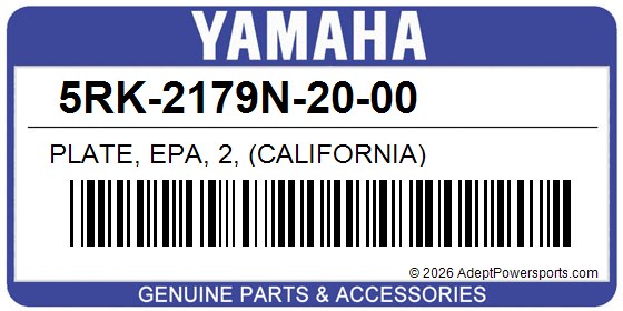 Yamaha 5RK-2179N-20-00 Plate, Epa, 2, (California)