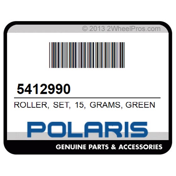 Polaris 5412990 Roller, Set, 15, Grams, Green, [Std.]