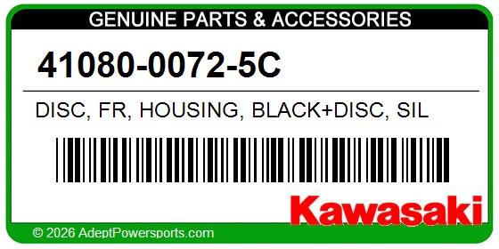 Kawasaki 41080-0072-5C Disc, Fr, Housing, Black+Disc, Sil