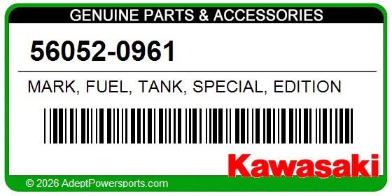 Kawasaki 56052-0961 Mark, Fuel, Tank, Special, Edition
