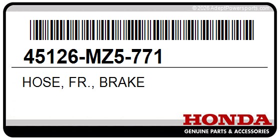 Honda 45126-MZ5-771 Hose, Fr., Brake