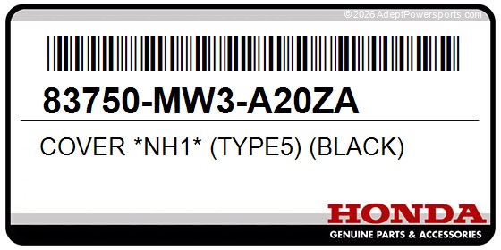 Honda 83750-MW3-A20ZA Cover *Nh1* (Type5) (Black)