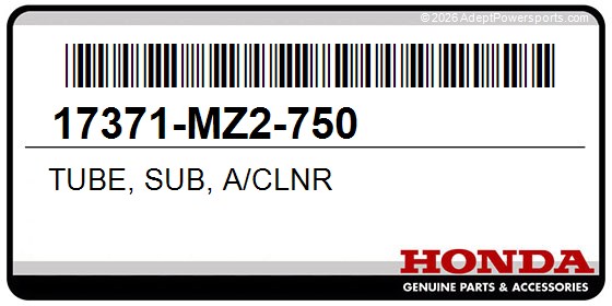 Honda 17371-MZ2-750 Tube, Sub, A/Clnr