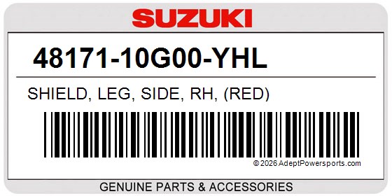 Suzuki 48171-10G00-YHL Shield, Leg, Side, Rh, (Red)
