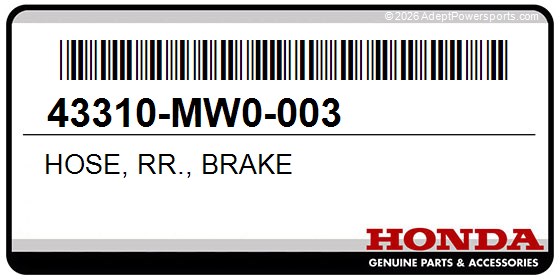 Honda 43310-MW0-003 Hose, Rr., Brake
