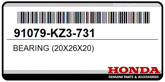 Honda 91079-KZ3-731 Bearing (20X26x20)