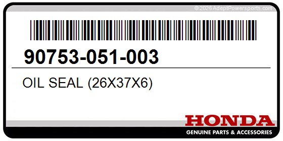 Honda 90753-051-003 Oil Seal (26X37x6)
