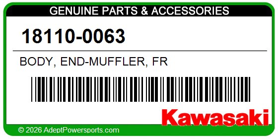 Kawasaki 18110-0063 Body, End-Muffler, Fr
