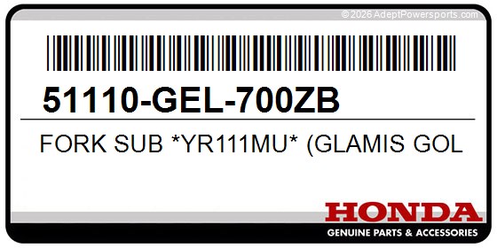 Honda 51110-GEL-700ZB Fork Sub *Yr111mu* (Glamis Gold Metallic-U)