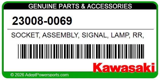 Kawasaki 23008-0069 Socket, Assembly, Signal, Lamp, Rr, Lh