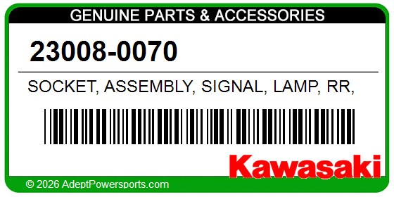 Kawasaki 23008-0070 Socket, Assembly, Signal, Lamp, Rr, Rh