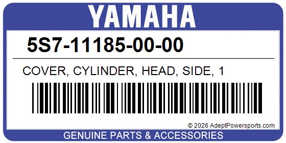 Yamaha 5S7-11185-00-00 Cover, Cylinder, Head, Side, 1