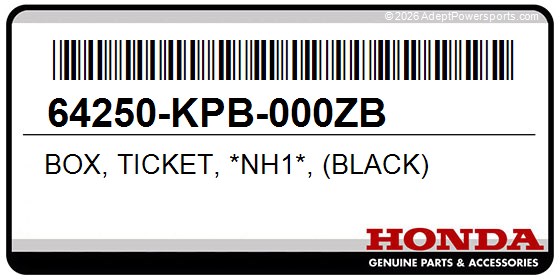 Honda 64250-KPB-000ZB Box, Ticket, *Nh1*, (Black)