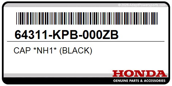 Honda 64311-KPB-000ZB Cap *Nh1* (Black)