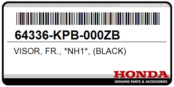 Honda 64336-KPB-000ZB Visor, Fr., *Nh1*, (Black)