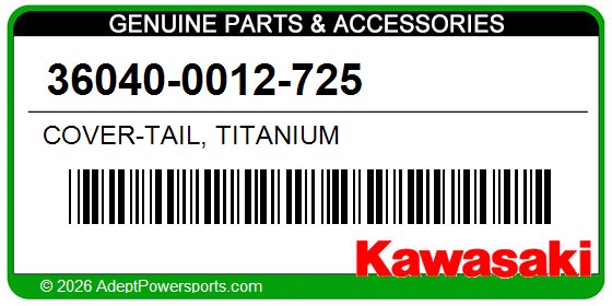 Kawasaki 36040-0012-725 Cover-Tail, Titanium