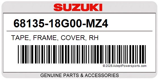 Suzuki 68135-18G00-MZ4 Tape, Frame, Cover, Rh
