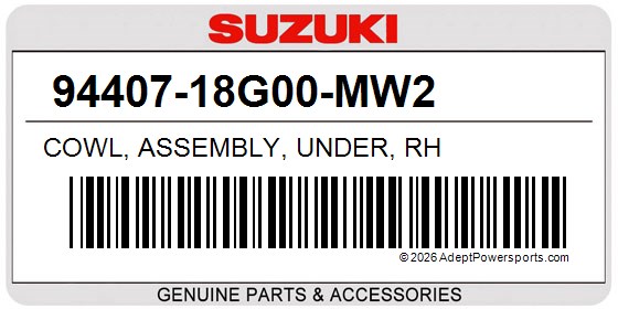 Suzuki 94407-18G00-MW2 Cowl, Assembly, Under, Rh
