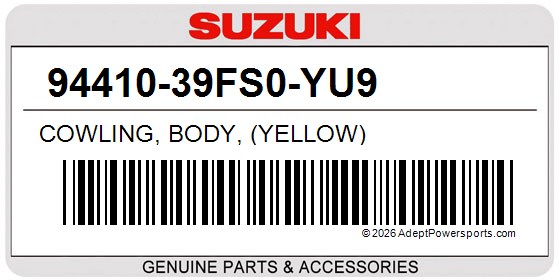 Suzuki 94410-39FS0-YU9 Cowling, Body, (Yellow)