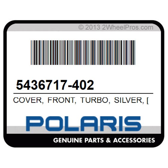 Polaris 5436717-402 Cover, Front, Turbo, Silver, [Ay]