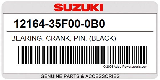 Suzuki 12164-35F00-0B0 Bearing, Crank, Pin, (Black)