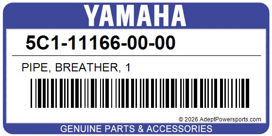 Yamaha 5C1-11166-00-00 Pipe, Breather, 1