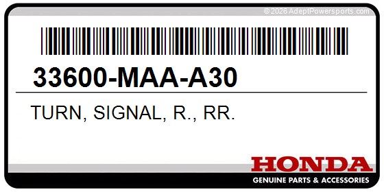 Honda 33600-MAA-A30 Turn, Signal, R., Rr.