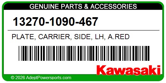 Kawasaki 13270-1090-467 Plate, Carrier, Side, Lh, A.Red