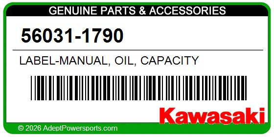 Kawasaki 56031-1790 Label-Manual, Oil, Capacity