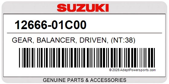 Suzuki 12666-01C00 Gear, Balancer, Driven, (Nt:38)