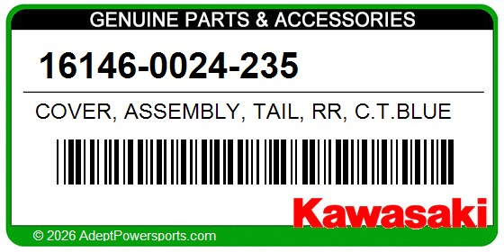 Kawasaki 16146-0024-235 Cover, Assembly, Tail, Rr, C.T.Blue