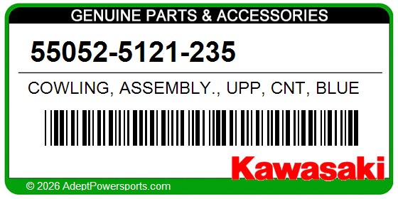 Kawasaki 55052-5121-235 Cowling, Assembly., Upp, Cnt, Blue